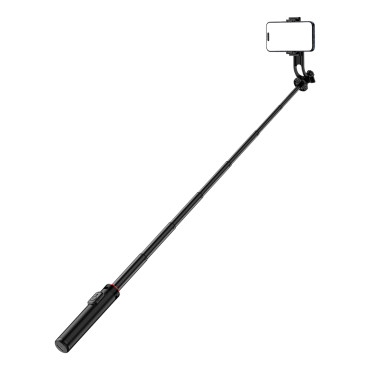 Selfie Stick teleskopska z daljinskim upravljalnikom na telefonu 1.3m Aluminij - črna