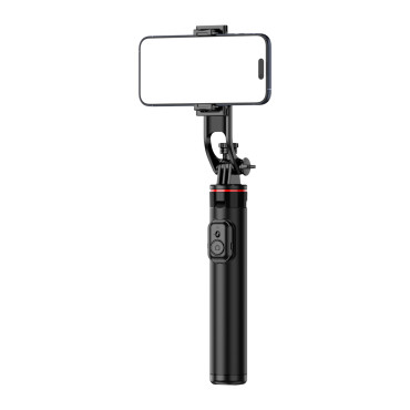 Selfie Stick teleskopska z daljinskim upravljalnikom na telefonu 1.3m Aluminij - črna