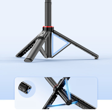 Selfie Stick teleskopska z daljinskim upravljalnikom na telefonu 1.3m Aluminij - črna