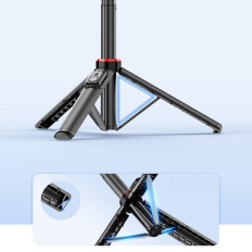 Selfie Stick télescopique avec trépied de contrôle à distance au téléphone 1.3m Aluminium - noir