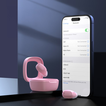 Fejhallgató Kövesse MEMS vezeték nélküli TWS Bluetooth 5.3 - Rózsaszín