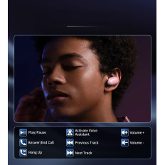 Fones de ouvido Siga MEMS Wireless TWS Bluetooth 5.3 - Pink