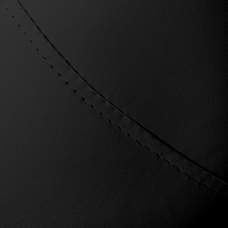 Banco cosmético Giovanni 1004 preto com base prateada — close-up do assento