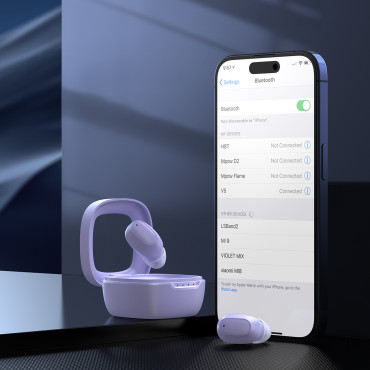 Siga os fones de ouvido MEMS WIREIAS TWS Bluetooth 5.3 - Roxo