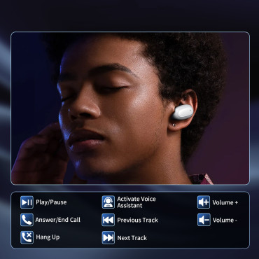 Hoofdtelefoons Volg MEMS Draadloze TWS Bluetooth 5.3 - Wit
