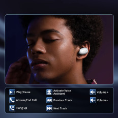 Sluchátka Sledujte MEMS Wireless TWS Bluetooth 5.3 - bílá