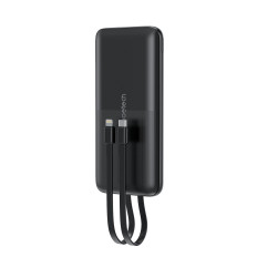 PowerBank 10000 MAH 22.5W USB-A USB-C Micro USB med USB-C og Lightning Cable - Svart
