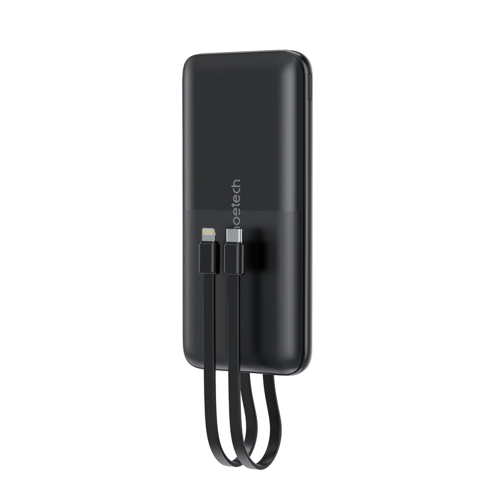 PowerBank 10000 MAH USB-A USB-C micro USB avec câble USB-C et Lightning - Noir