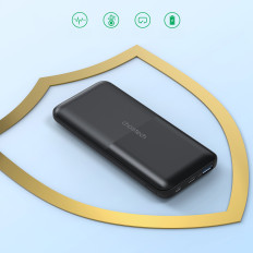 PowerBank 10000 MAH 22.5W USB-A USB-C Micro USB med USB-C og Lightning Cable - Svart