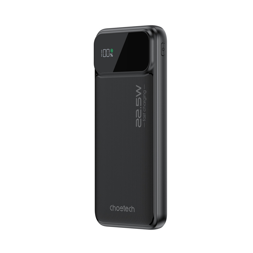 Powerbank 10000 mAh 22.5W PD USB-A USB-C - Svart