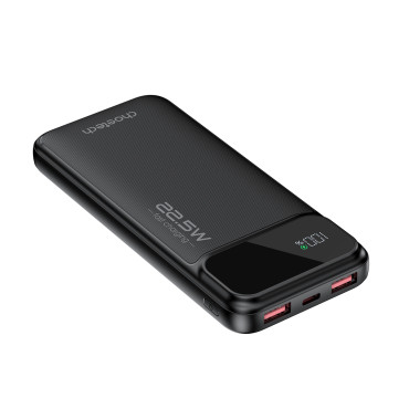 PowerBank 10000 mAh 22.5W PD USB-A USB-C - melns