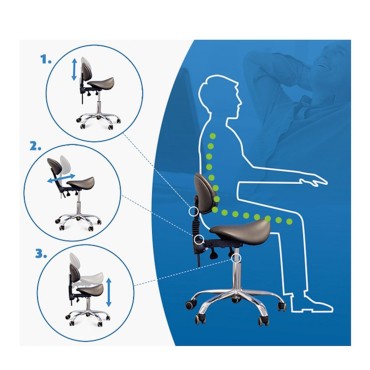 Giovanni 1004 kozmetikai szék fekete ezüst lábbal