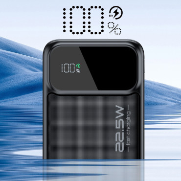 PowerBank 10000 mAh 22.5W PD USB-A USB-C - melns