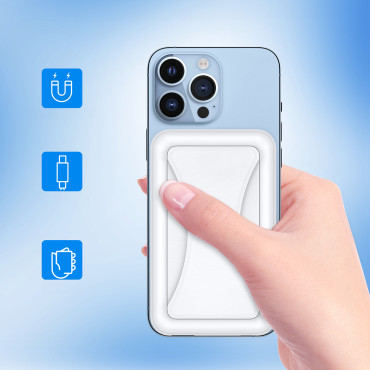 PowerBank 10000 MAH 20W MAGSAFE USB-Μια στάση USB-C STAND - Λευκό