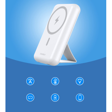 PowerBank 10000 MAH 20W MAGSAFE USB-A USB-C Función Soporte - Blanco