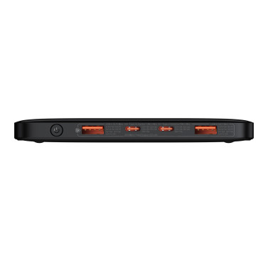PowerBank 20000 mAh 2x USB-A 2X USB-C 100W + USB-C kabelis - melns