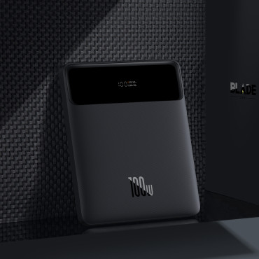 PowerBank 20000 mAh 2x USB-A 2x USB-C 100W + USB-C kabel - črna