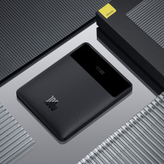 PowerBank 20000 mAh 2x USB-A 2X USB-C 100W + USB-C kabelis - melns