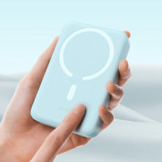 PowerBank Inductive Magnetic Mini 10000 MAH 30W + USB-C-kabel - blå