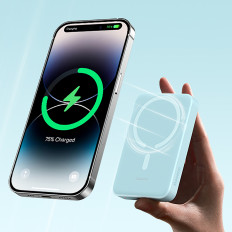 PowerBank Inductive Magnetic Mini 10000 MAH 30W + USB-C-kabel - blå