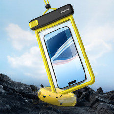 Vodotesni primer za telefon 7.2 '' IPX8 Globoko potapljanje 4 plasti - črna in rumena