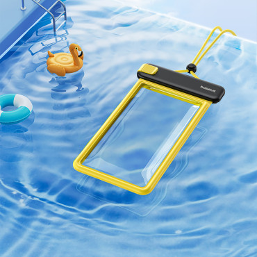 Caso à prova d'água para telefone 7.2 '' ipx8 mergulho profundo 4 camadas - preto e amarelo