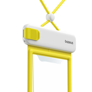 Caso à prova d'água para telefone 7.2 '' IPX8 mergulho profundo 4 camadas - branco e amarelo