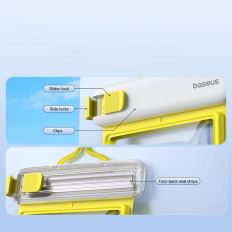 Caso à prova d'água para telefone 7.2 '' IPX8 mergulho profundo 4 camadas - branco e amarelo