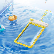 Caso à prova d'água para telefone 7.2 '' IPX8 mergulho profundo 4 camadas - branco e amarelo