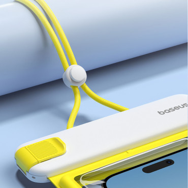 Caso à prova d'água para telefone 7.2 '' IPX8 mergulho profundo 4 camadas - branco e amarelo