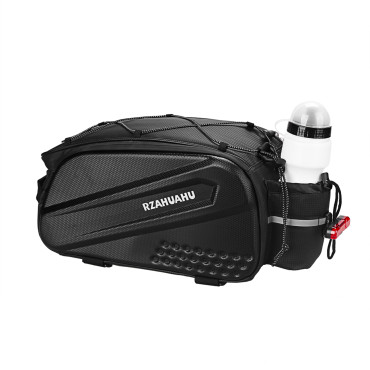 Borsa da bicicletta da 10 litri sul tronco con tasche laterali 38.5x19.5x16cm - Nero