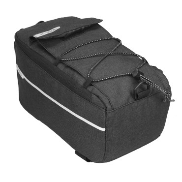 Bolsa de bicicleta térmica 9L no tronco com um bolso para uma garrafa de água e alça de ombro - preto