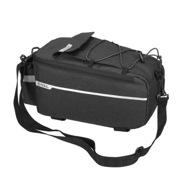Bolsa de bicicleta térmica 9L no tronco com um bolso para uma garrafa de água e alça de ombro - preto