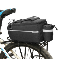 Bolsa de bicicleta térmica 9L no tronco com um bolso para uma garrafa de água e alça de ombro - preto