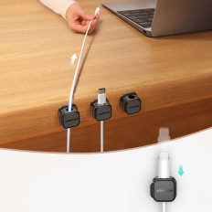 Organizator Magnetni nosilec kabla Samolepilni komplet 6pcs. - Črna