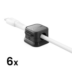 Organizator Magnetni nosilec kabla Samolepilni komplet 6pcs. - Črna