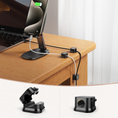 Organizator Magnetni nosilec kabla Samolepilni komplet 6pcs. - Črna