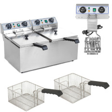 Friteuse électrique à double cuve TIMER 2x9L