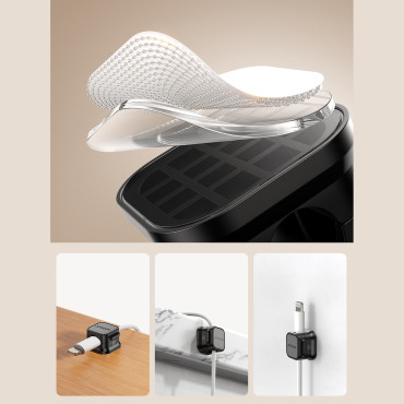 Organizator Magnetni nosilec kabla Samolepilni komplet 6pcs. - Črna