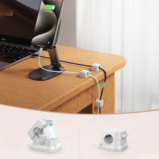 Organizator Magnetni nosilec kabla Samolepilni komplet 6pcs. - bela
