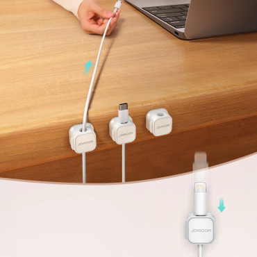 Suporte de cabo magnético do organizador 6pcs auto-adesivo. - branco