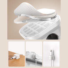 Arrangør Magnetic Cable Holder Selvklebende Set 6 stk. - Hvit