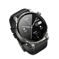 SmartWatch Round Venture Series med samtale Mottak + Sølv Armbånd - Grå