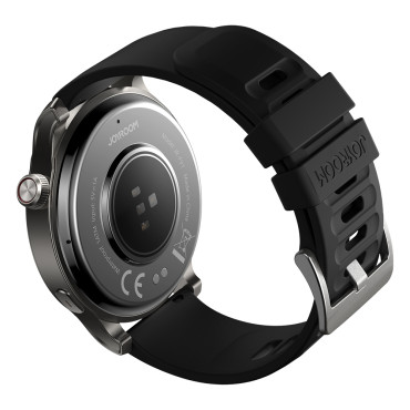Smartwatch Round Venture-sarja puhelun vastaanottamiseksi + hopea rannekoru - harmaa