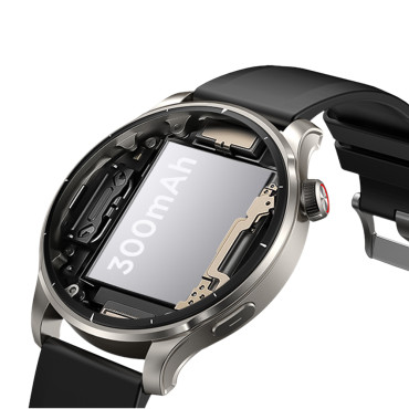 Smartwatch okrogla podvig serije s prejemanjem klicev + srebrna zapestnica - siva