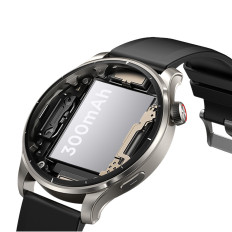 Smartwatch Runder Venture-Serie mit Anrufempfang + Silberarmband - Grau