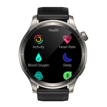 Smartwatch okrogla podvig serije s prejemanjem klicev + srebrna zapestnica - siva