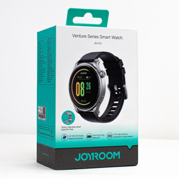 Smartwatch okrogla podvig serije s prejemanjem klicev + srebrna zapestnica - siva
