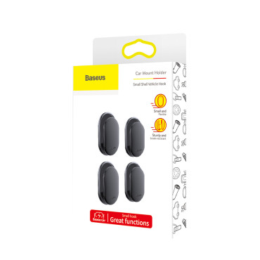 Gancho auto-adesivo gancho pequeno shell para o carro. casa. Garagem definir 4pcs. - preto