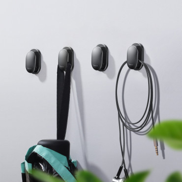 Gancho auto-adesivo gancho pequeno shell para o carro. casa. Garagem definir 4pcs. - preto